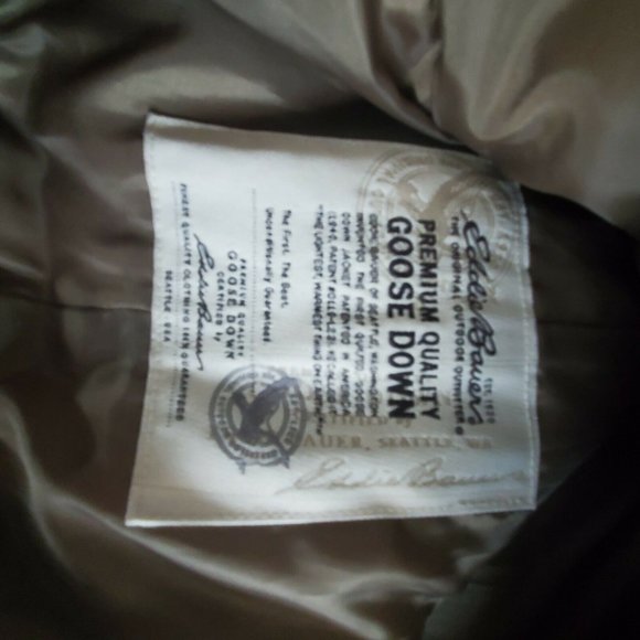 Eddie Bauer Seattle premium goose down jacket Girls XL Womens S Small Coat Green - Picture 10 of 11